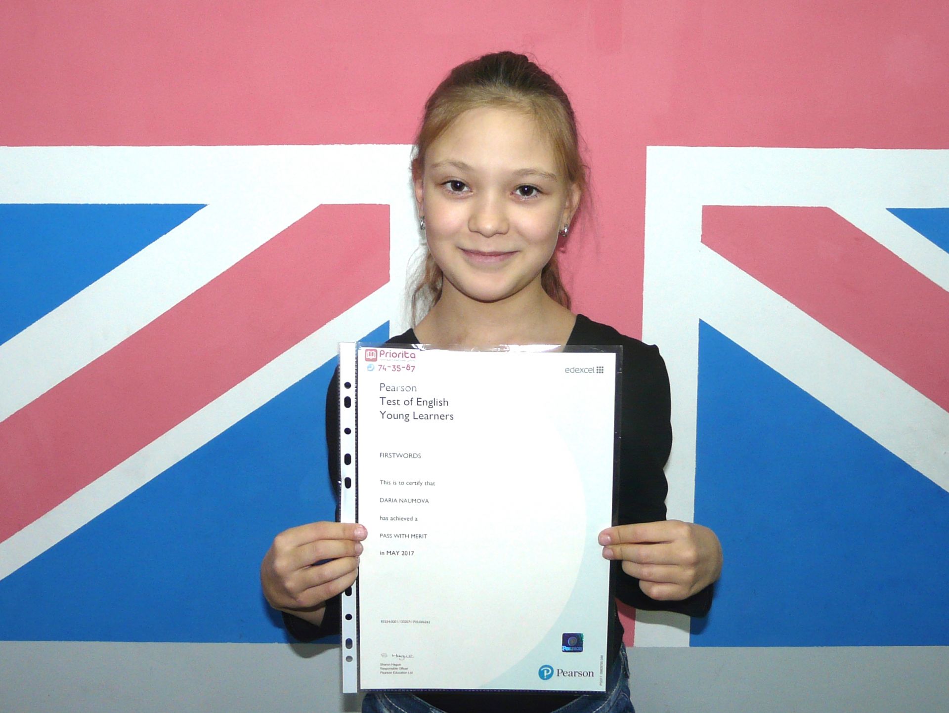 Наумова Дарья - экзамен PTE Young Learners Firstwords